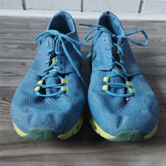 On Running Cloud X Training Shoe in Niagara Blue / Lime Women's Size 10 - Picture 2 of 6